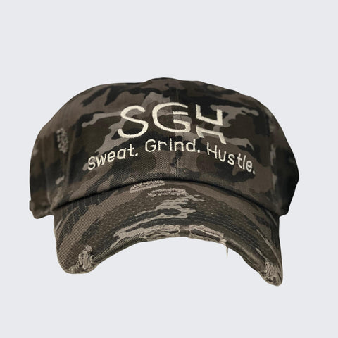 Sweat Grind Hustle Distressed Cap - SGH Apparel
