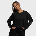 In the Black Cropped Crew Neck Sweatshirt - SGH Apparel